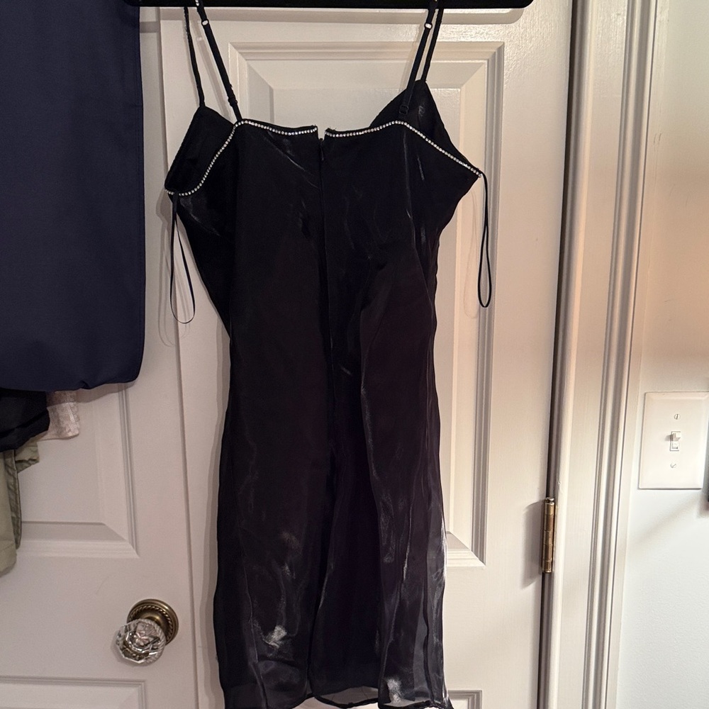 Abercrombie & Fitch Black Rhinestone Strap V-Neck Mini Dress - Picture 4 of 6